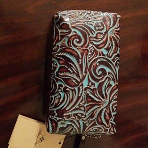 PATRICIA NASH DEEP BROWN LEATHER BAG